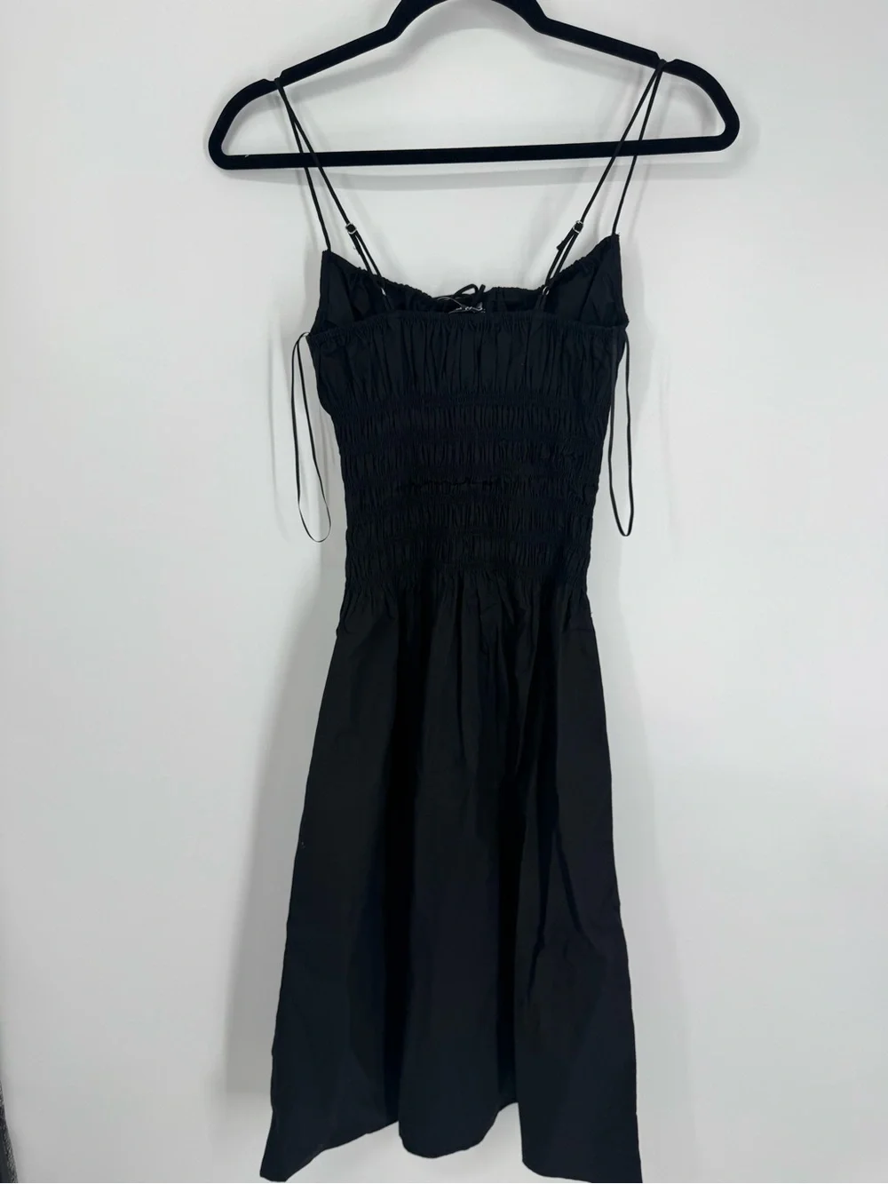 NWT J. Crew Petite Reverie Dress Cotton Poplin Black Smocked Comfy Size PXXS